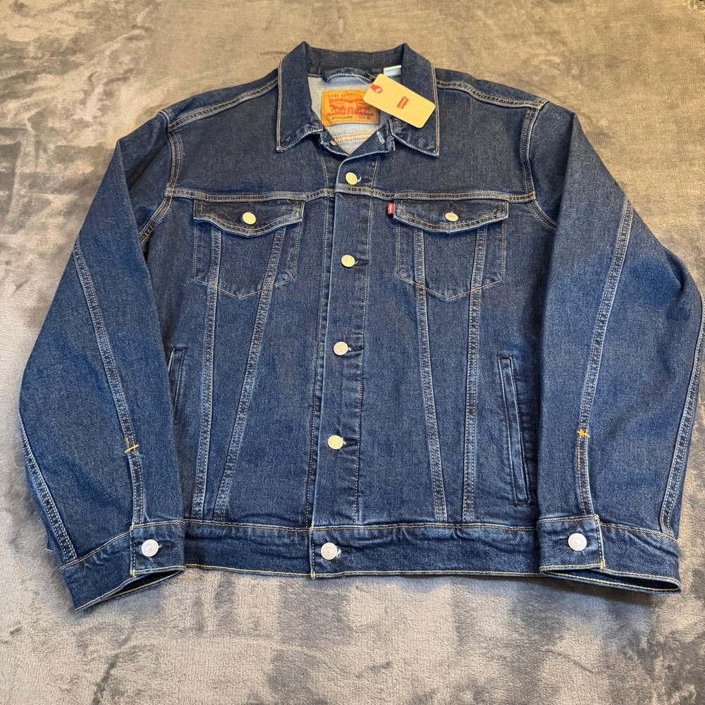 Levi's Standard Denim Trucker Jacket Blue Button Front Mens Extra Large NWT